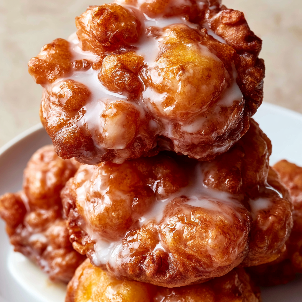 Amish Apple Fritters with Vanilla Glaze