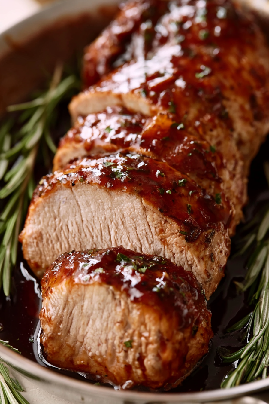 Rosemary-Glazed Pork Tenderloin with Applesauce