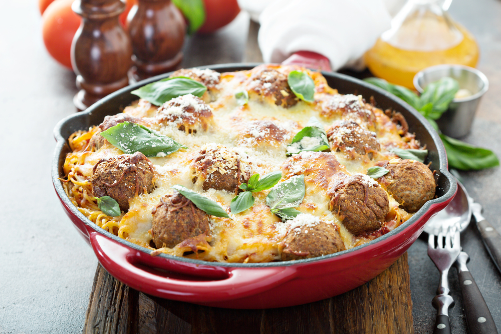 Baked Spaghetti and Meatballs