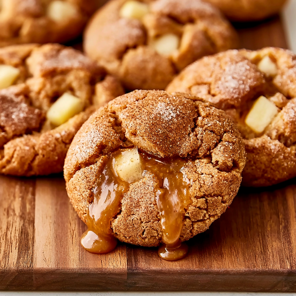 Caramel Apple Snickerdoodle Cookies