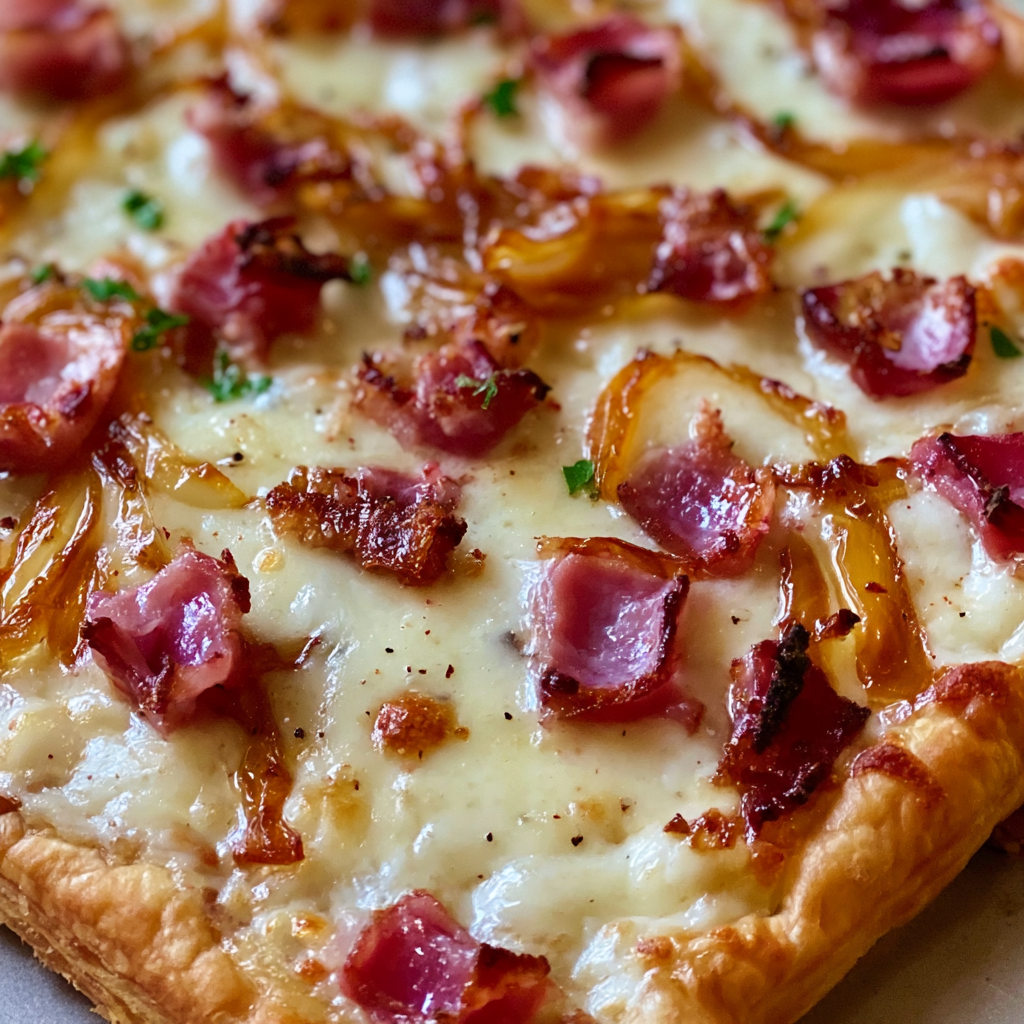 Caramelized Onion Puff Pastry Flatbread