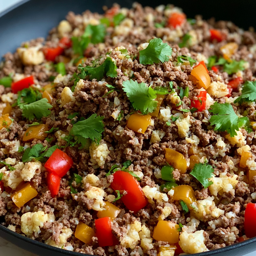 Cauliflower Rice with Ground Beef