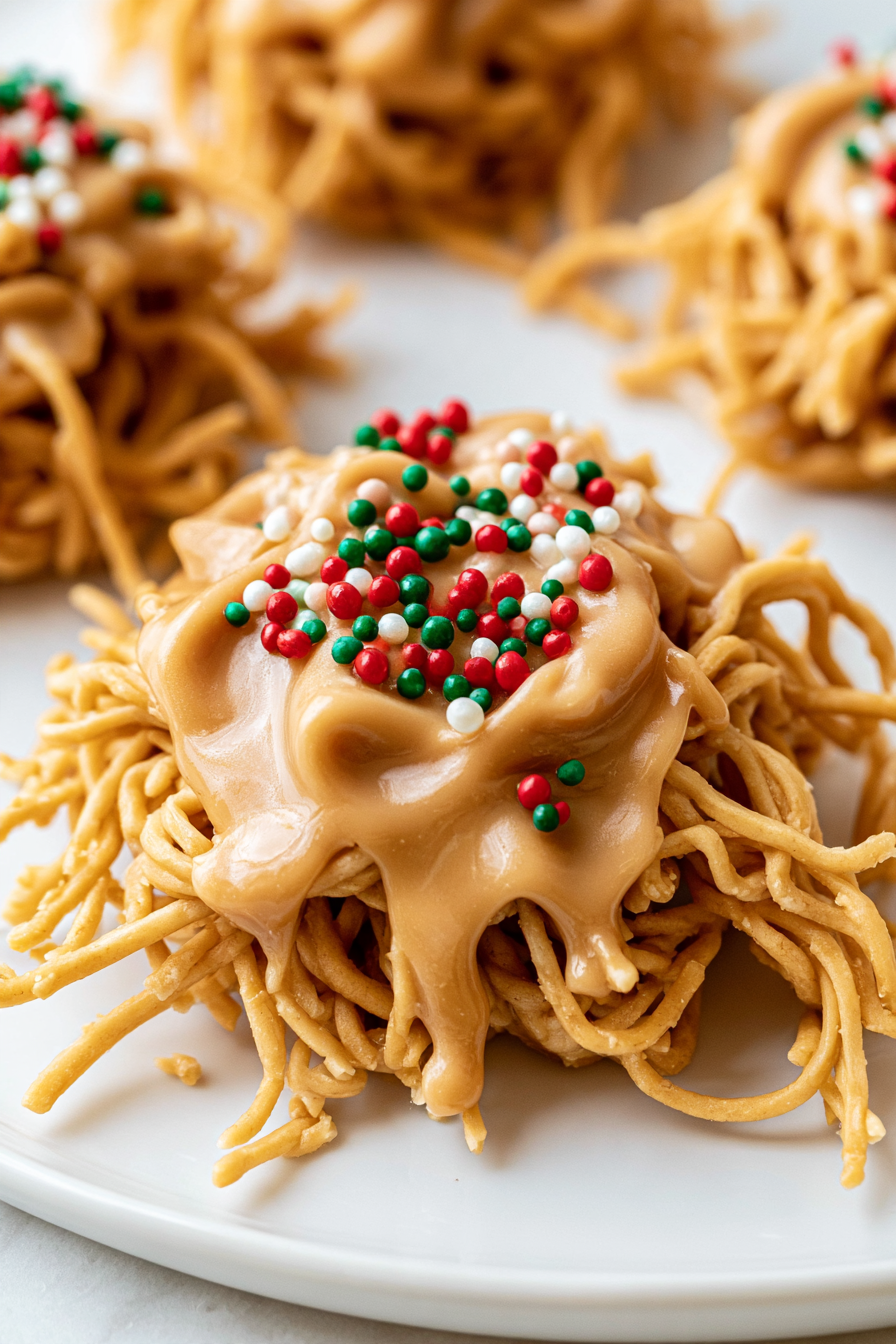 Christmas Cookies with Chinese Noodles