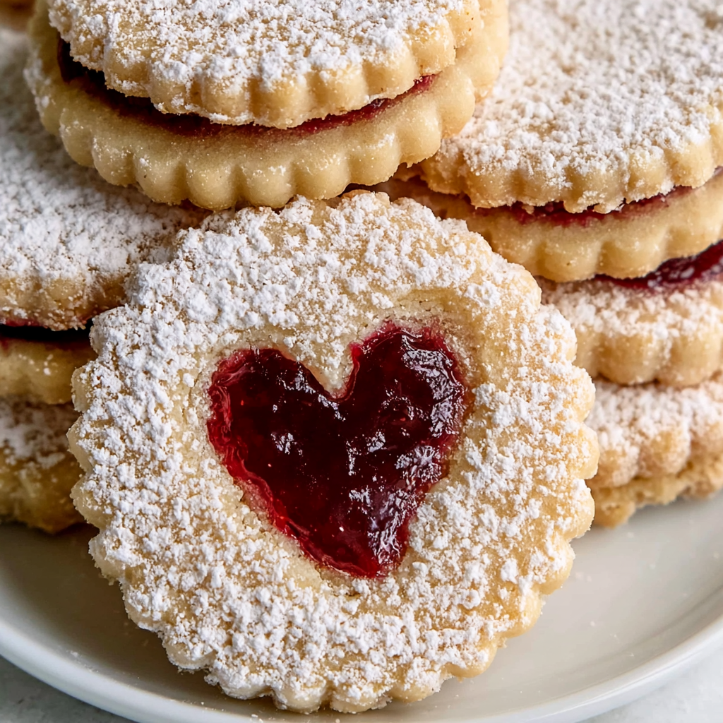 Christmas Raspberry Jam Sandwich Cookies