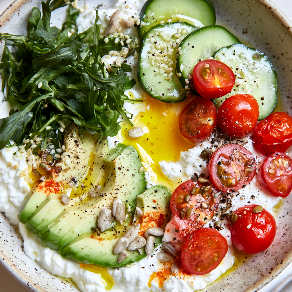 Cottage Cheese Avocado Bowl