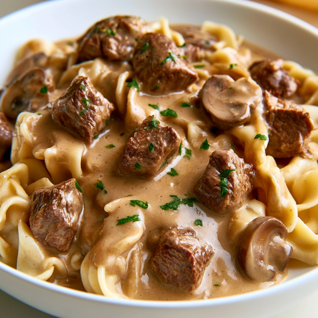 Cottage Cheese Beef Stroganoff
