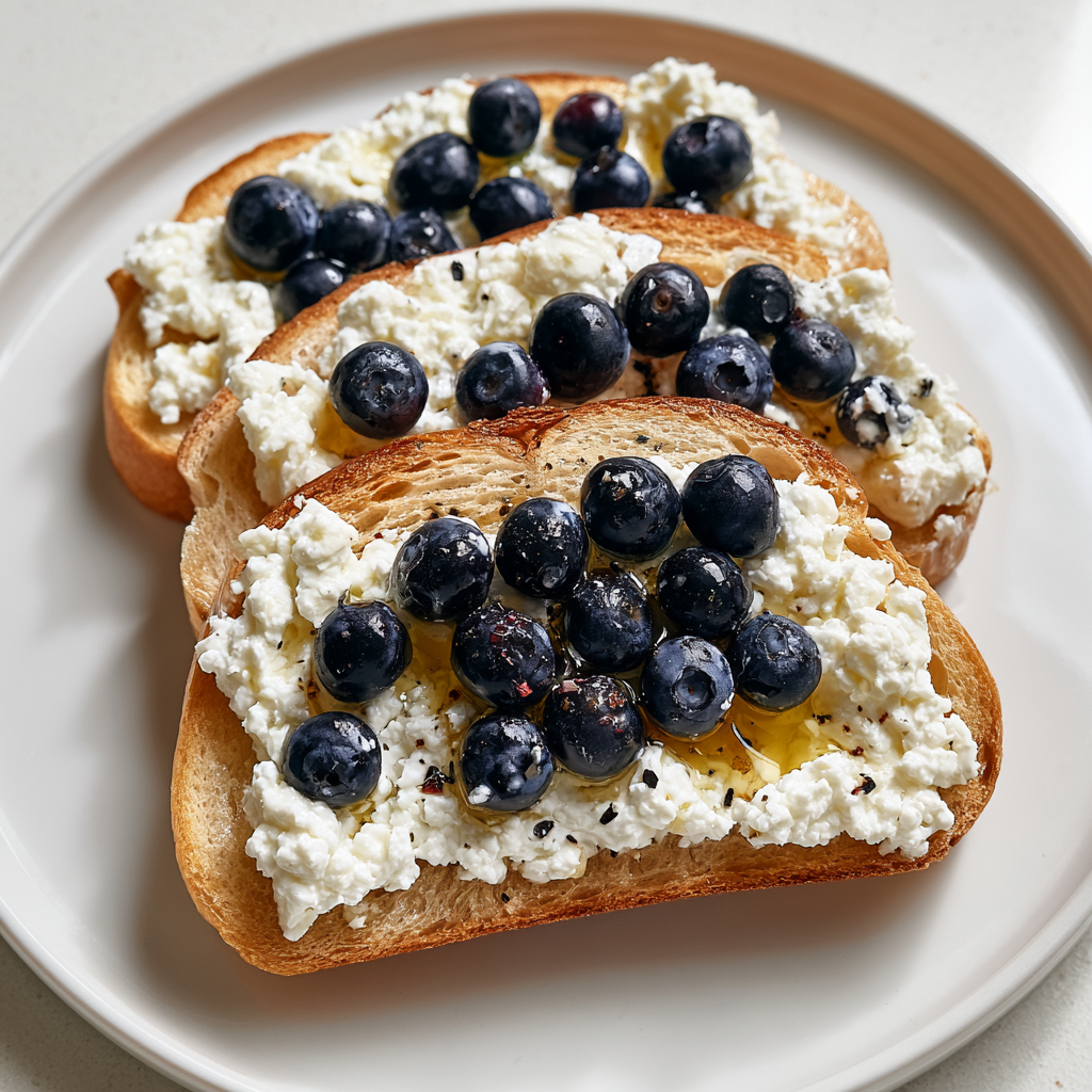 Cottage Cheese Blueberry Toast