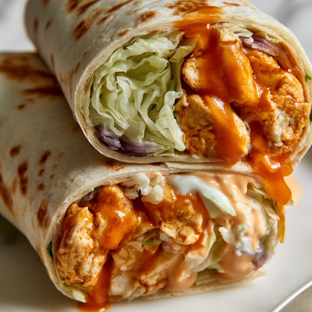 Cottage Cheese Buffalo Chicken Wrap