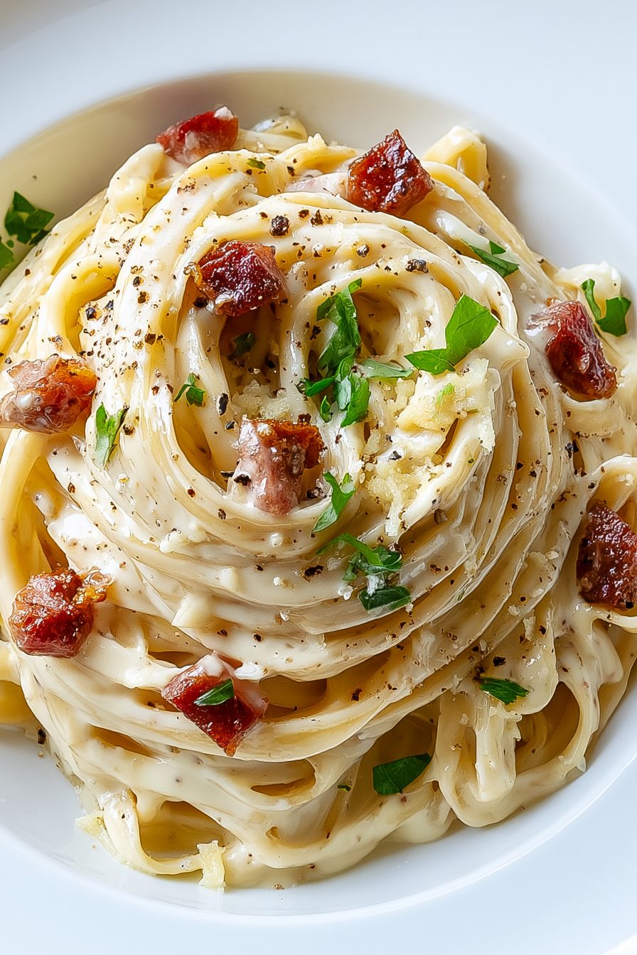 Creamy Cottage Cheese Carbonara