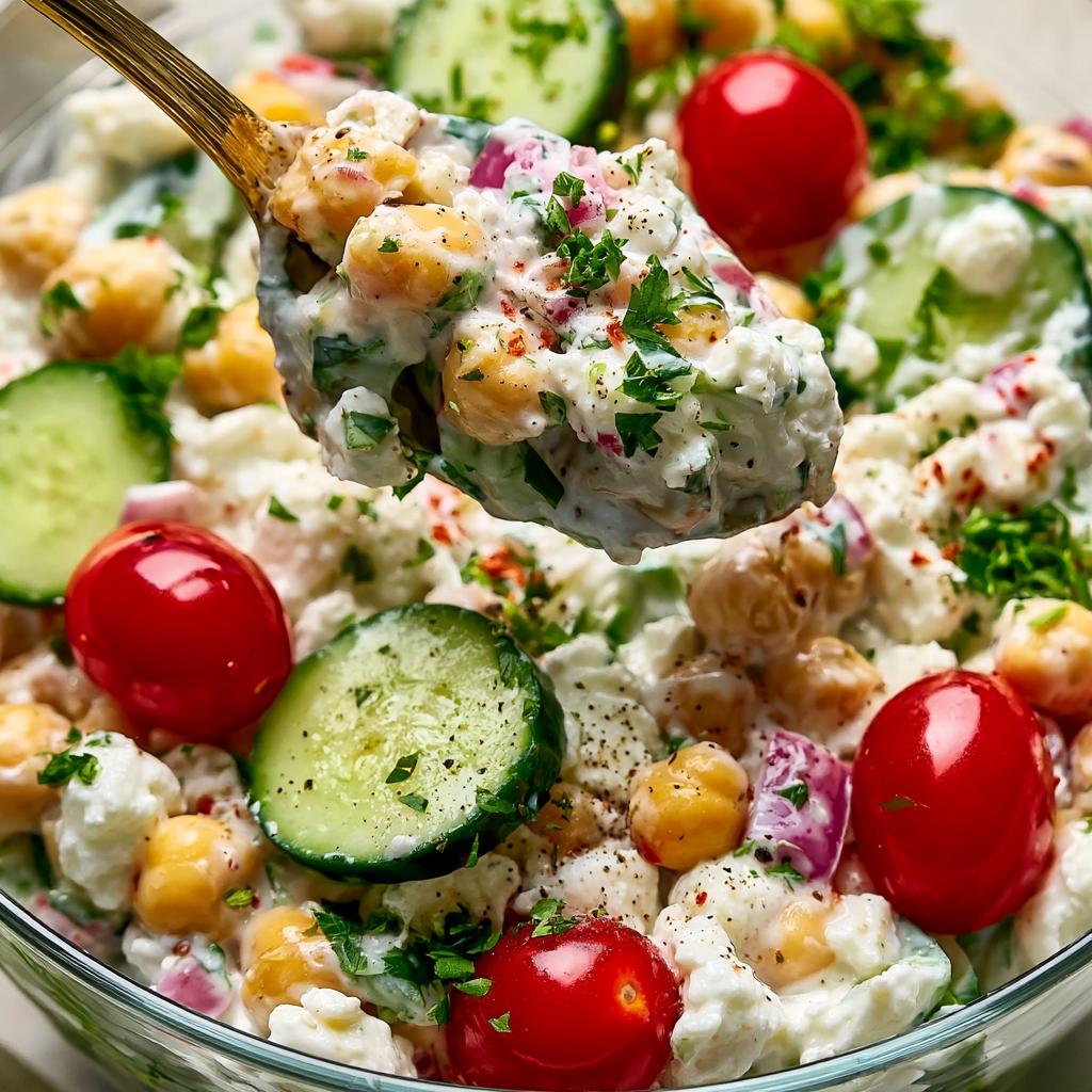 Cottage Cheese Chickpea Salad