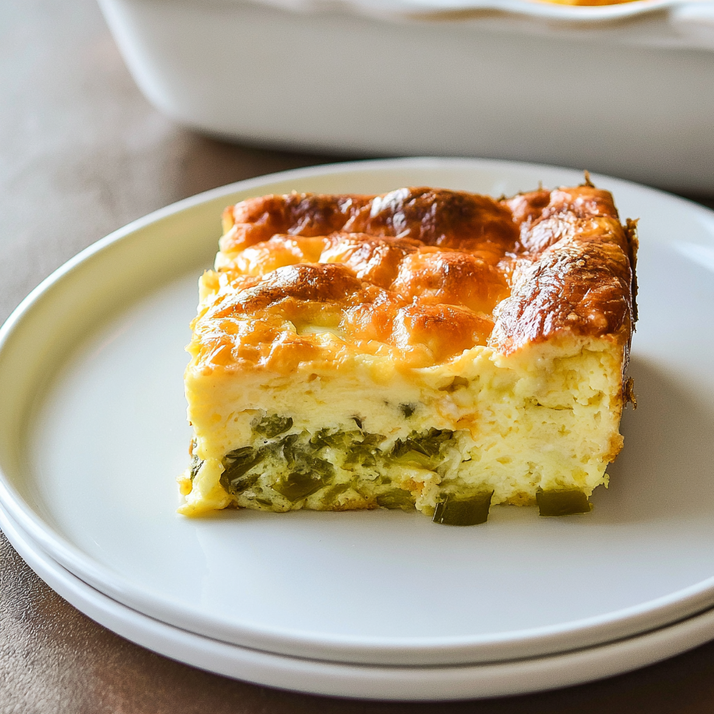 Cottage Cheese Green Chili Egg Bake