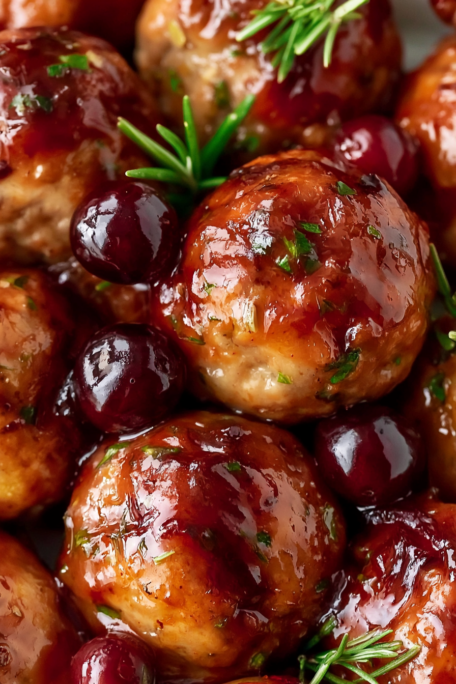 Cranberry and Stuffing Turkey Meatballs