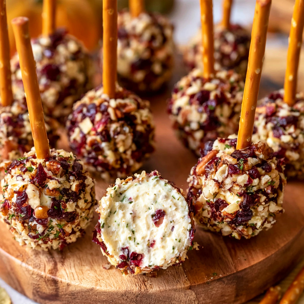 Cranberry Pecan Cheese Ball Bites