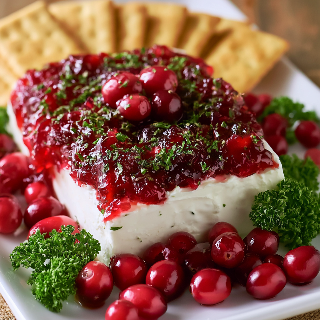 Cranberry Pepper Jelly Cream Cheese Dip