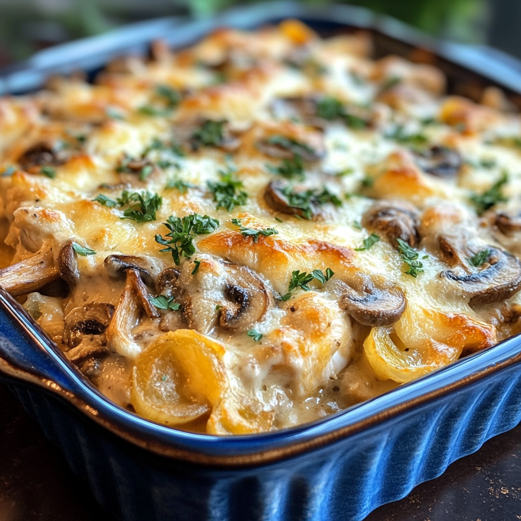 Creamy Chicken and Mushroom Bake (One-Pan, Extra Creamy)
