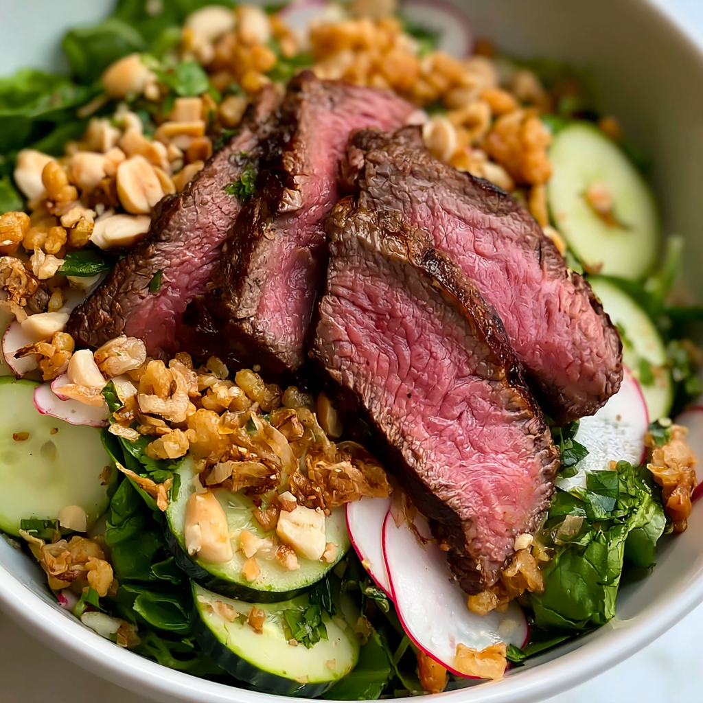 Crispy Rice Steak Salad
