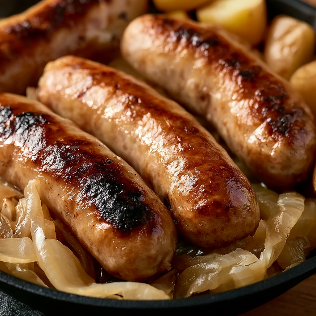 Crockpot Beer Brats with Sauerkraut