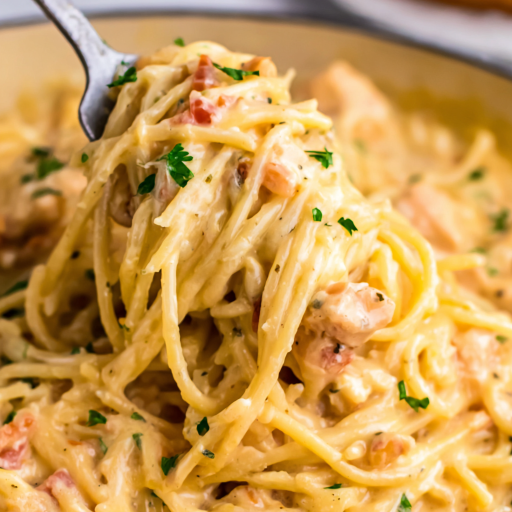 Creamy Cheesy Chicken Spaghetti