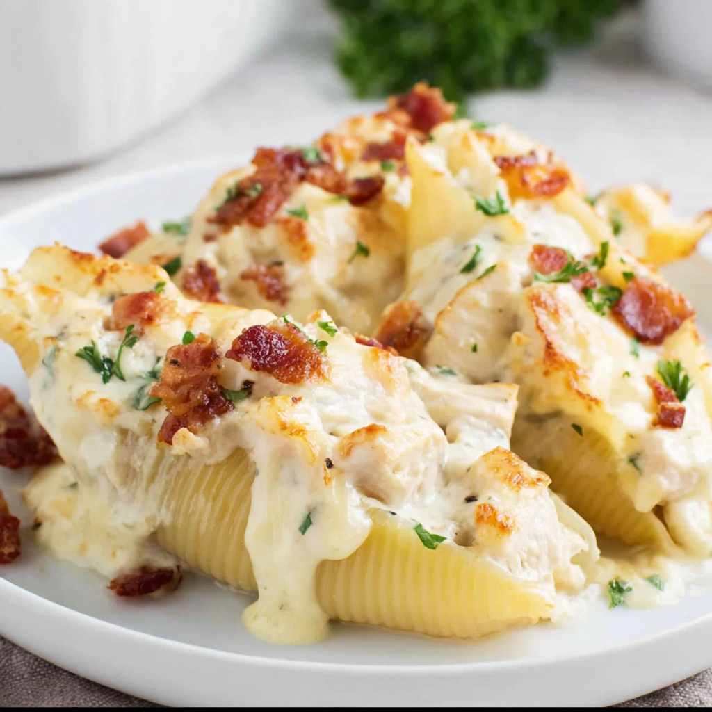 Chicken Alfredo Stuffed Shells