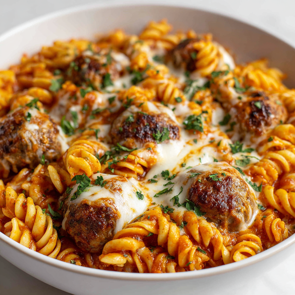 Dump and Bake Meatball Marinara Casserole