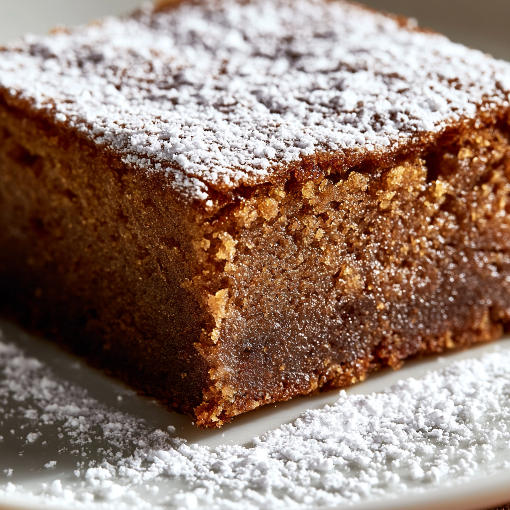 Soft Gingerbread Brownies with Molasses