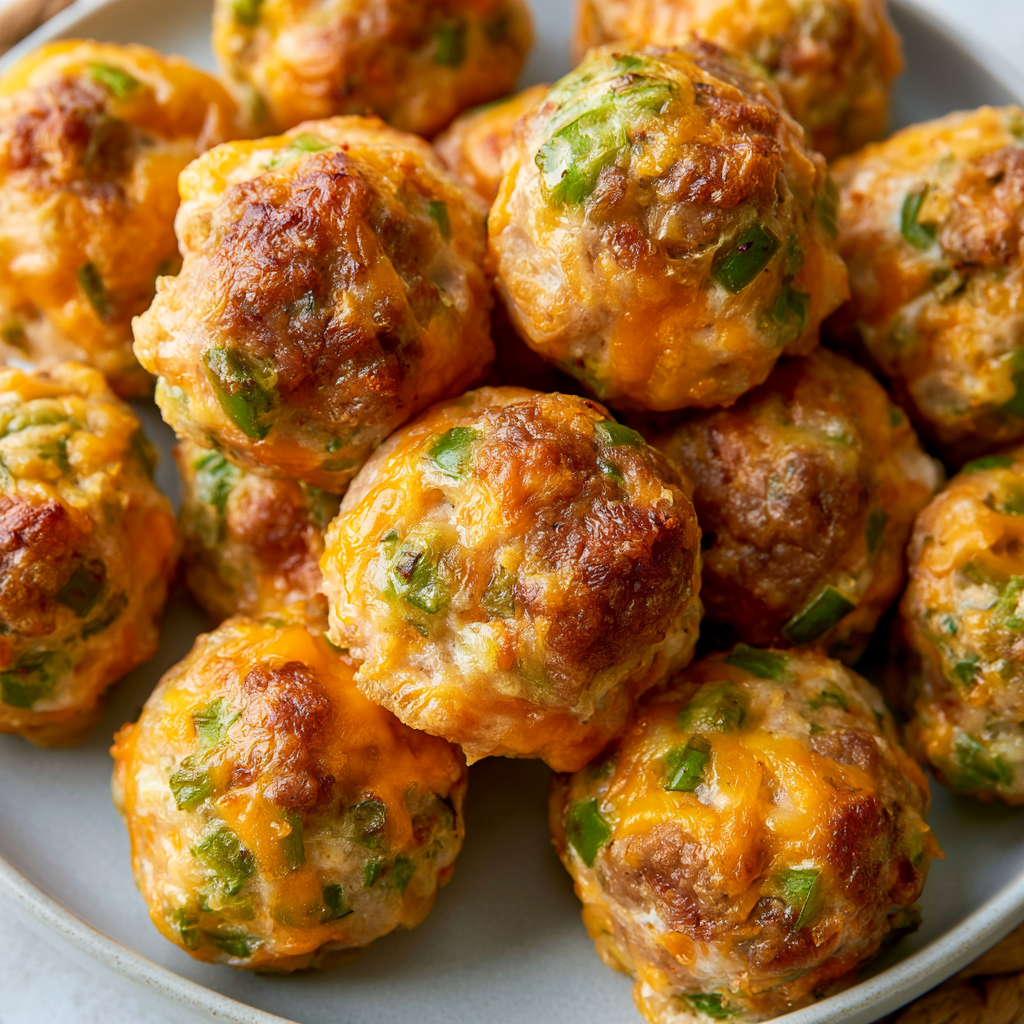 Cheesy Jalapeño Sausage Popper Balls