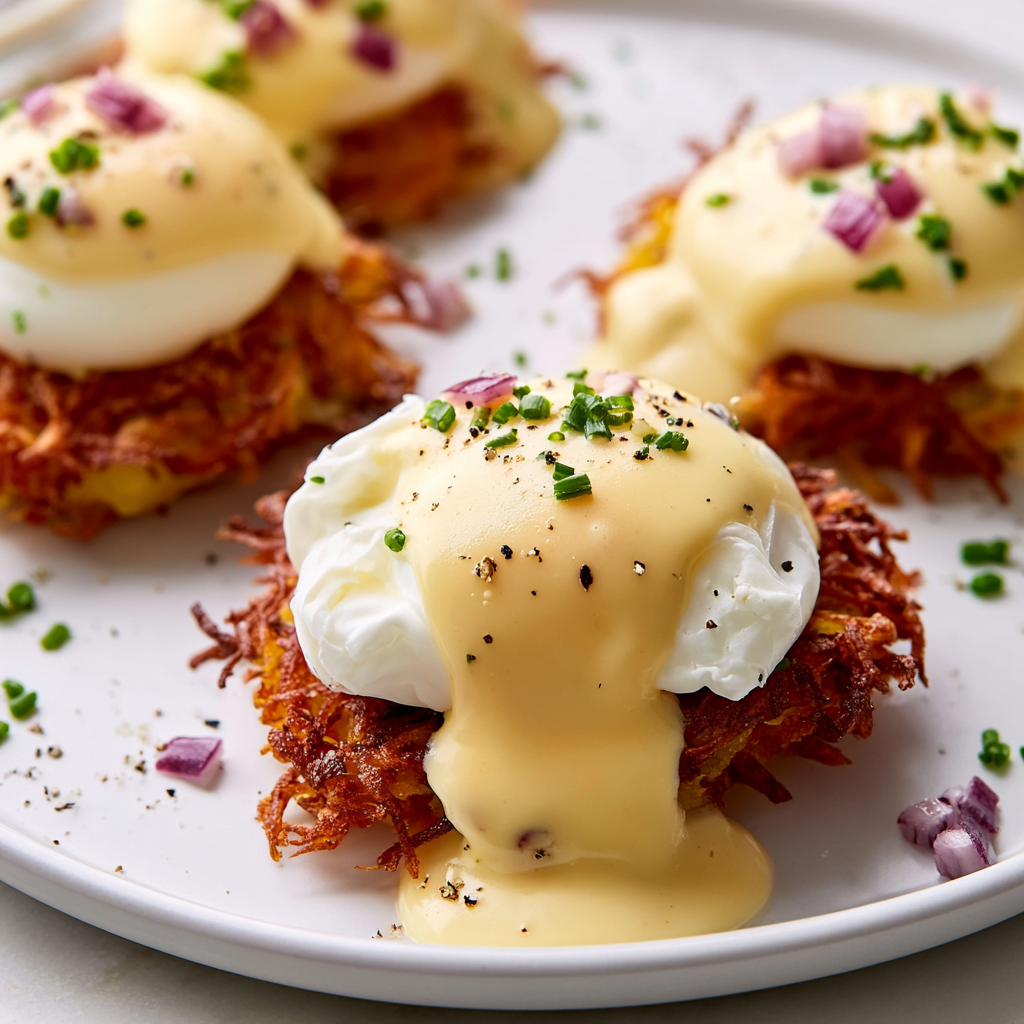 Smoked Salmon Latke Eggs Benedict