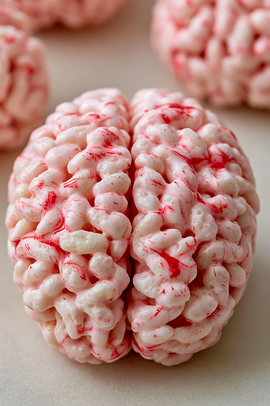 Marshmallow Rice Krispies Halloween Brains