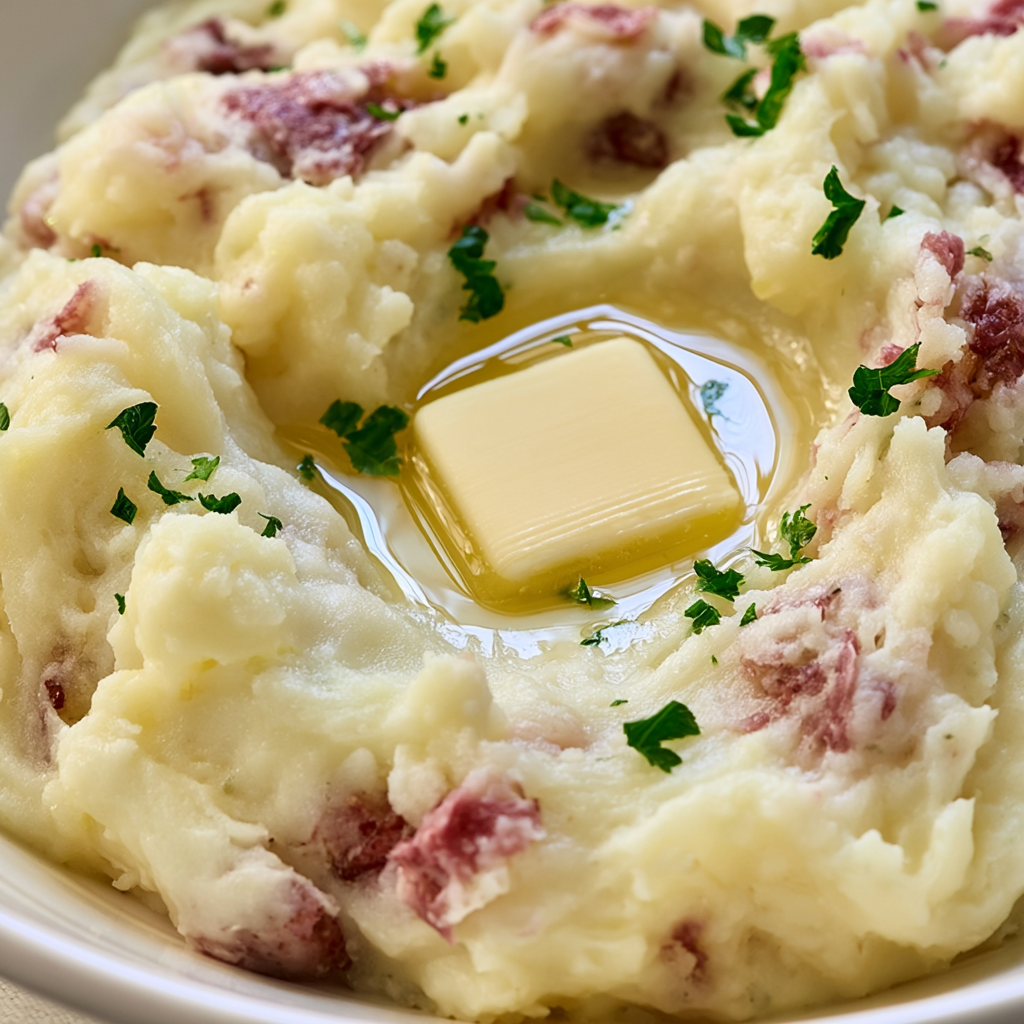 Mashed Potatoes with Red Potatoes