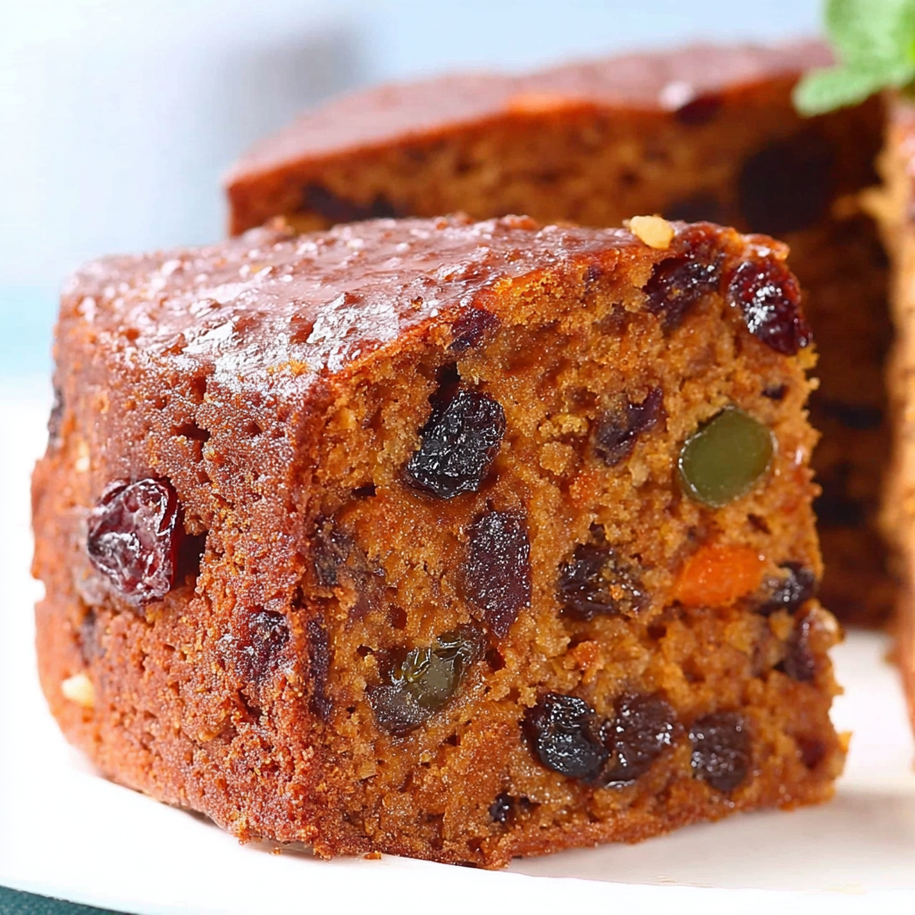 Moist Fruit Cake Orange Glaze