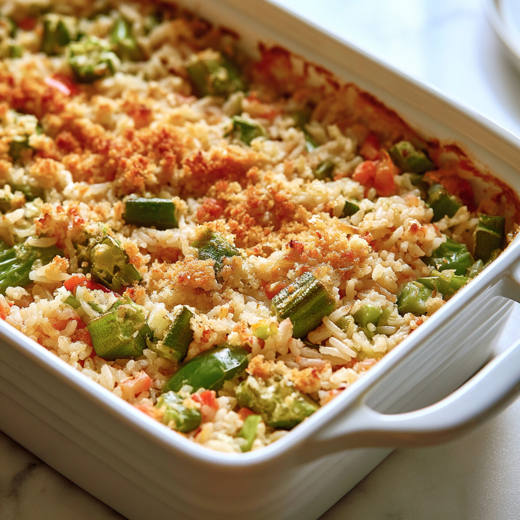 Okra and Rice Casserole