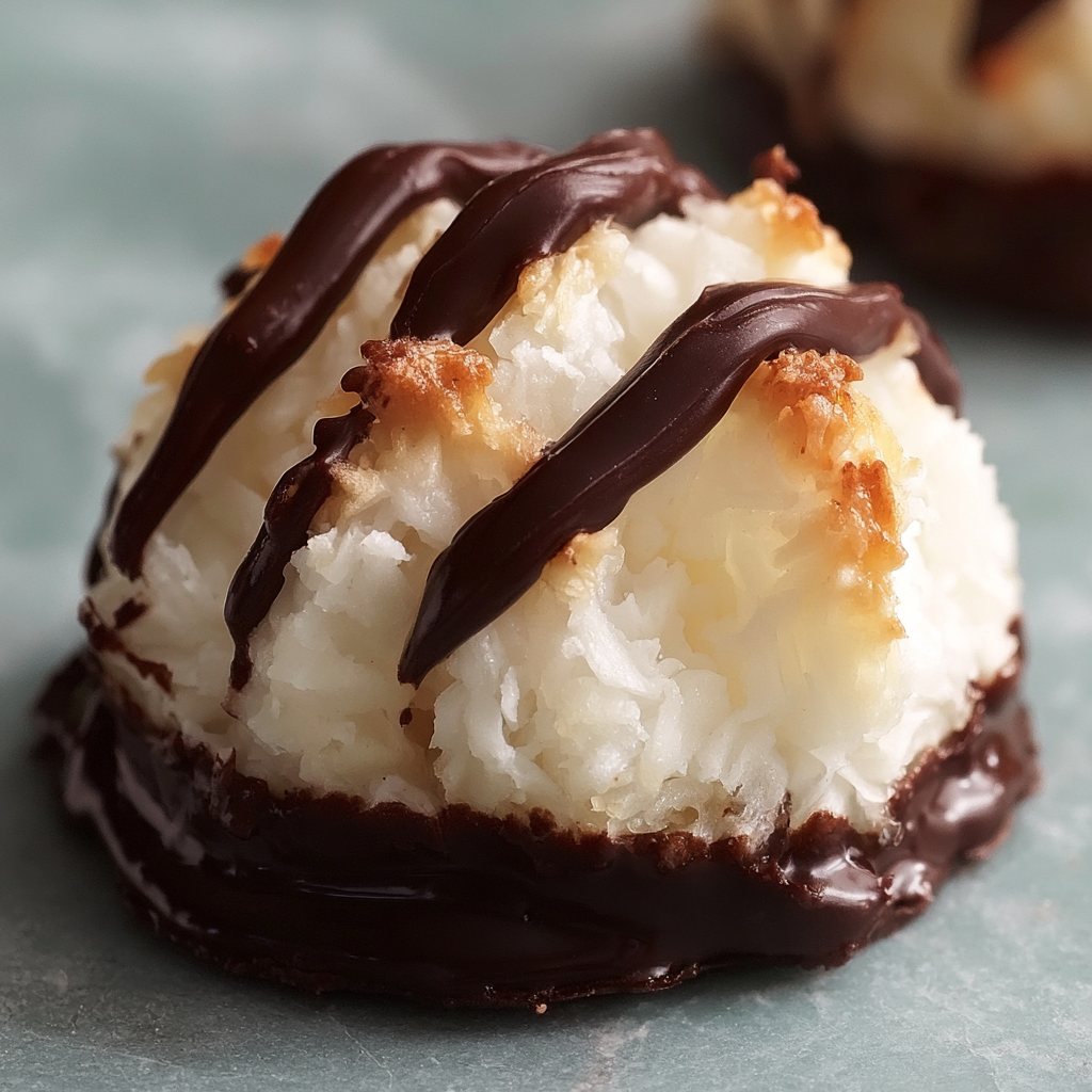 Chocolate-Dipped Passover Coconut Macaroons