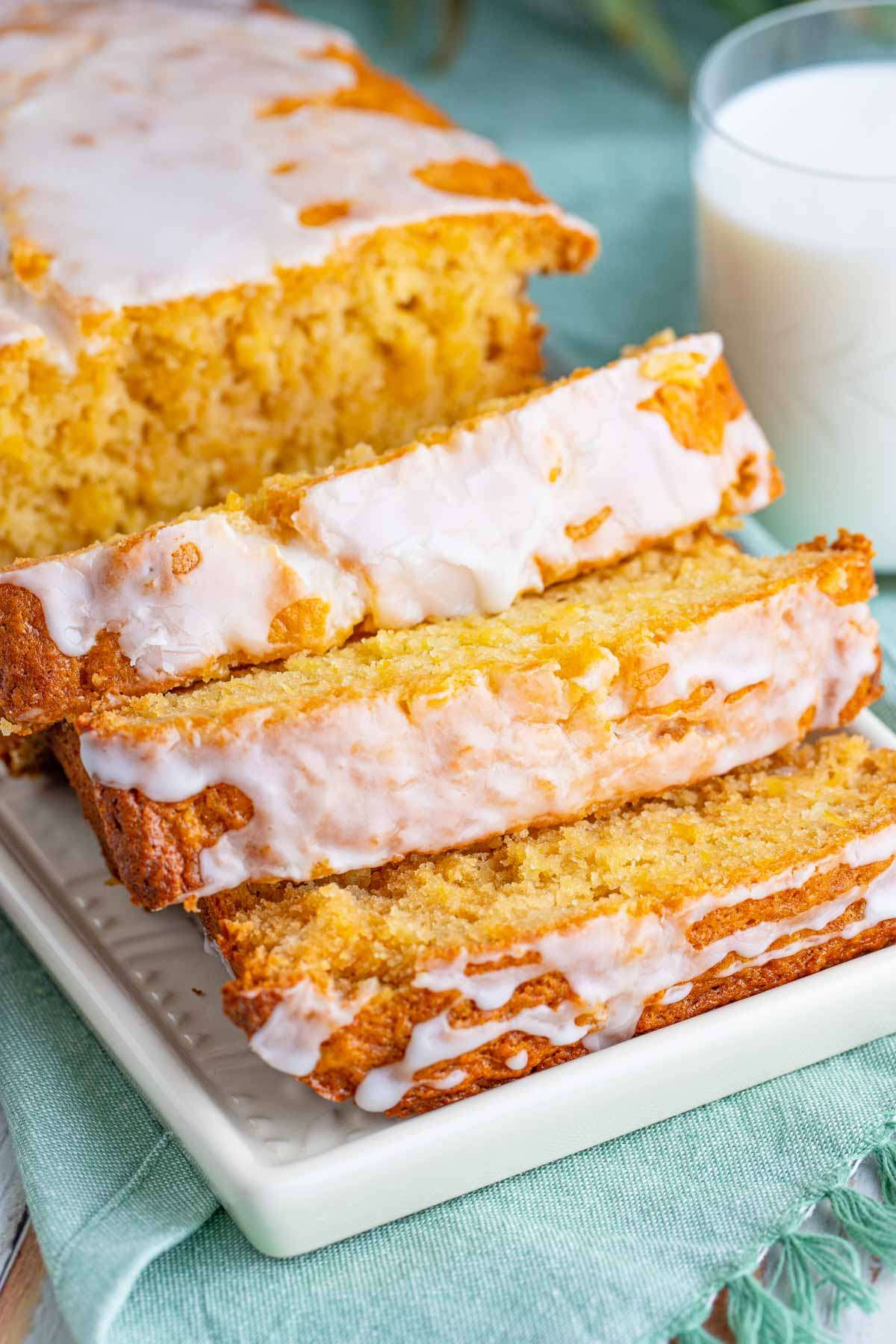 Pineapple Bread with Pineapple Glaze