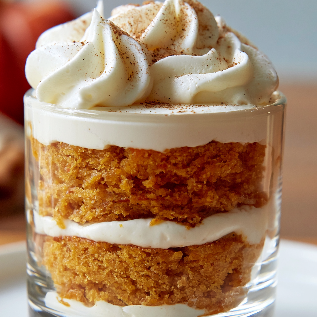 Pumpkin Cake and Cream Trifle