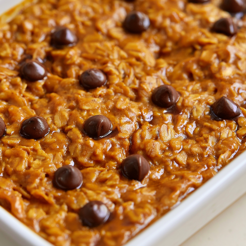 Pumpkin Chocolate Chip Baked Oatmeal