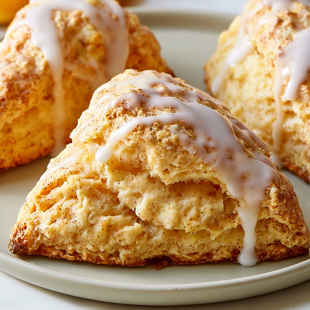Pumpkin Cinnamon Scones with Glaze