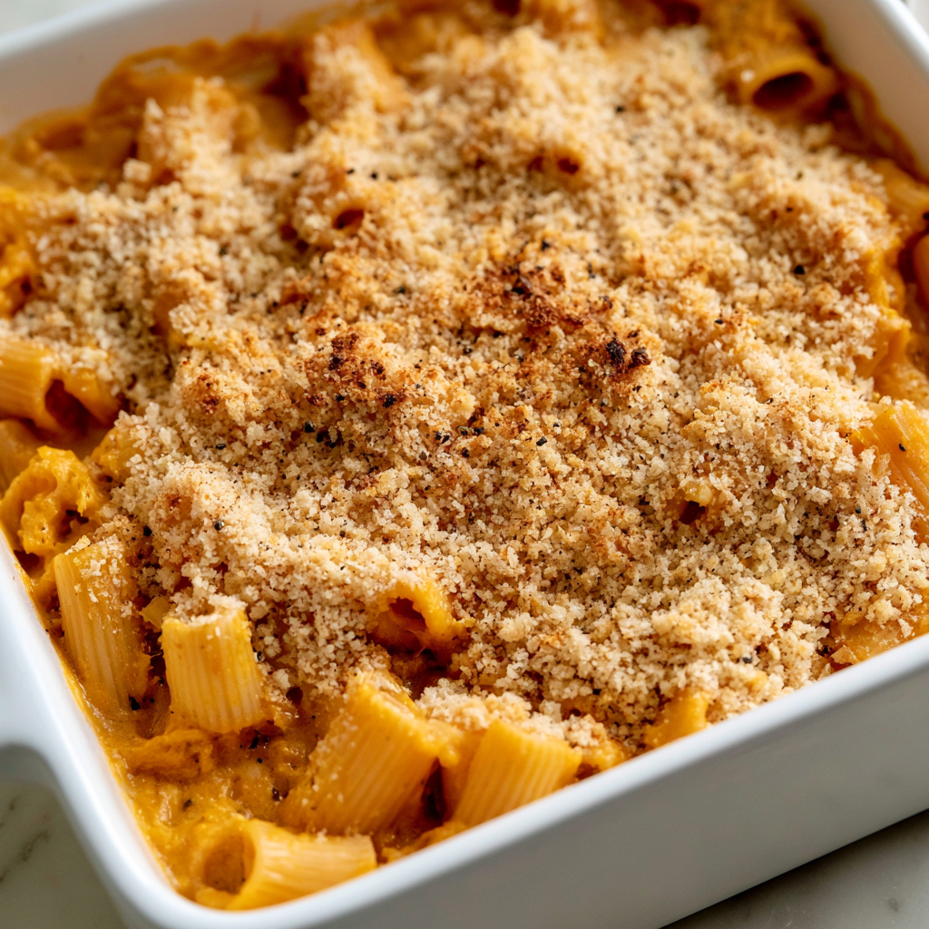 Creamy Pumpkin Sage Pasta Bake