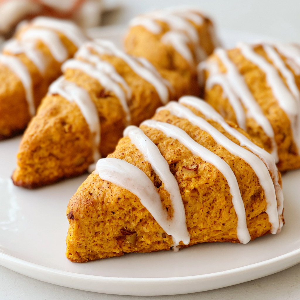 Tender Glazed Pumpkin Scones