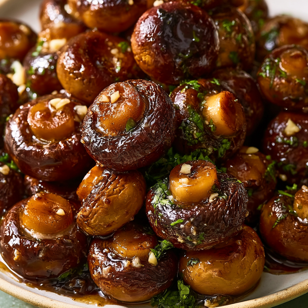 Balsamic Soy Garlic Roasted Mushrooms