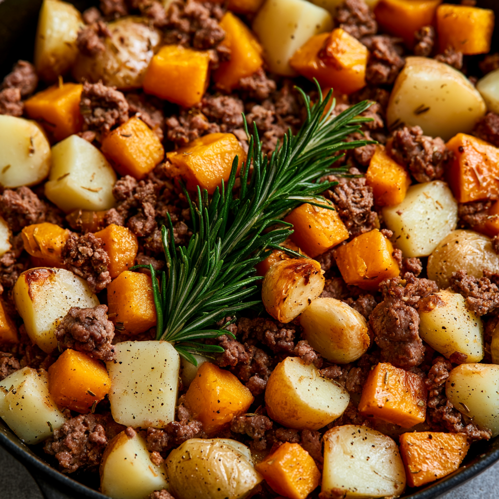 Ground Beef Roasted Butternut Squash