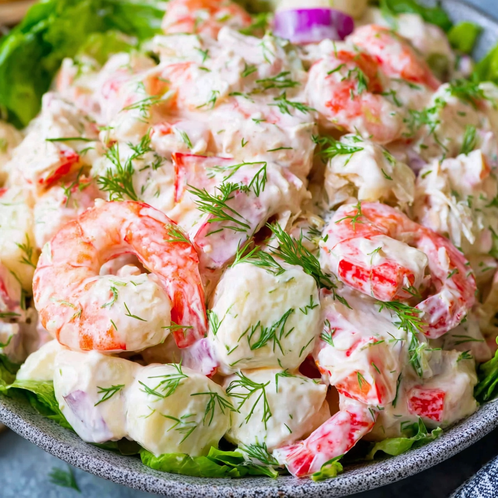 Dill Cream Shrimp and Crab Salad
