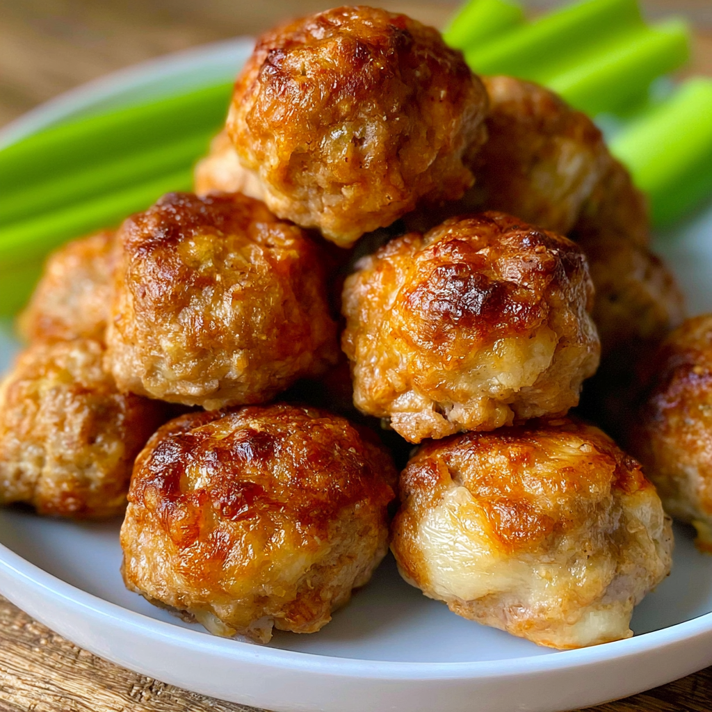 Cheesy Sourdough Sausage Balls