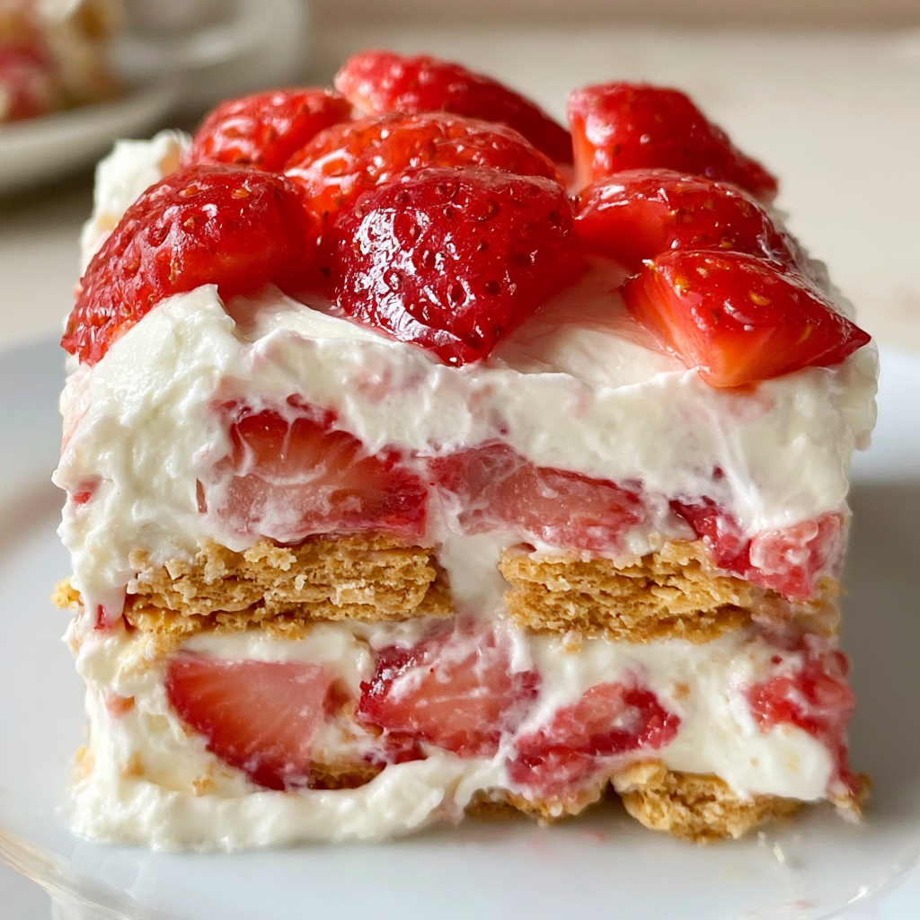 Creamy Strawberry Icebox Cake