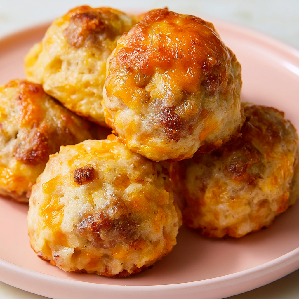 Toddler Sausage Balls with Mustard Dip