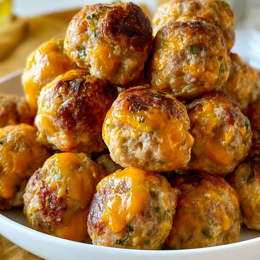 Cheesy Turkey Sausage Balls