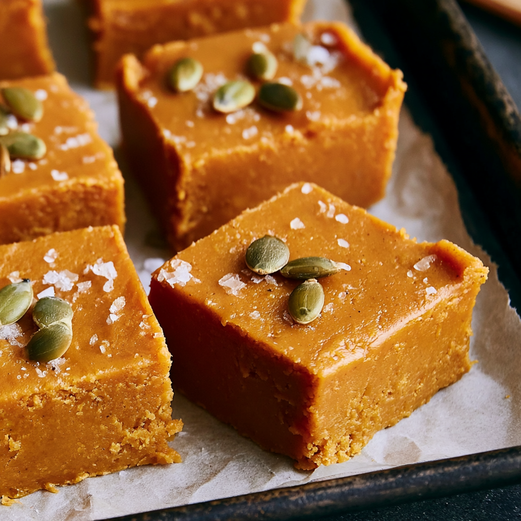 Spiced Vegan Pumpkin Fudge Bars
