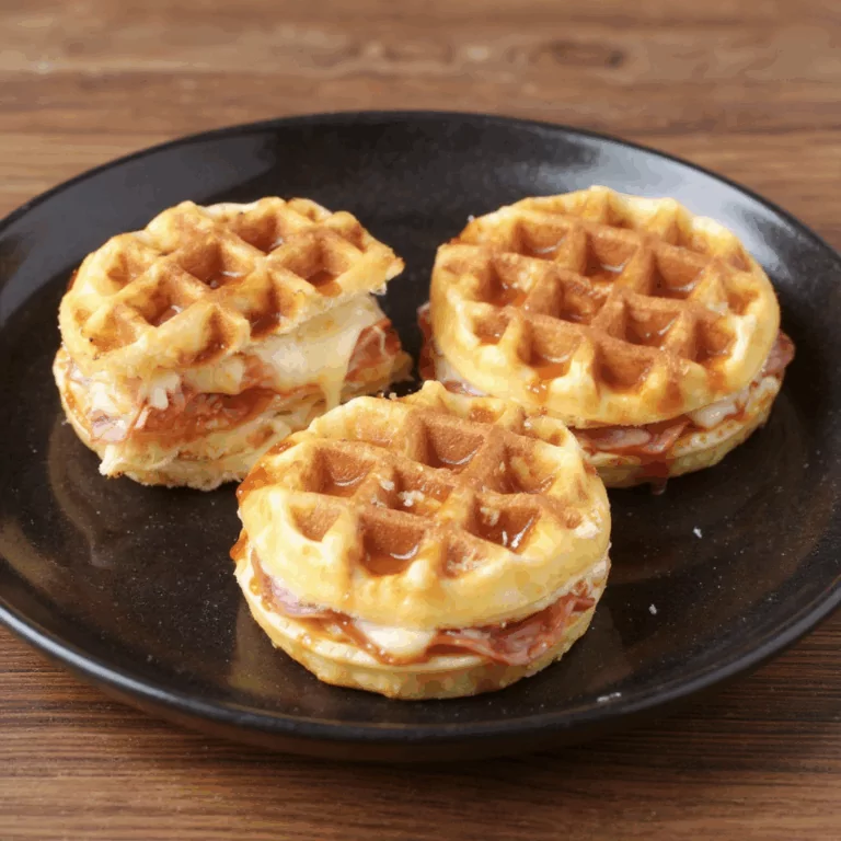 Pizza Stuffed Waffle Snacks